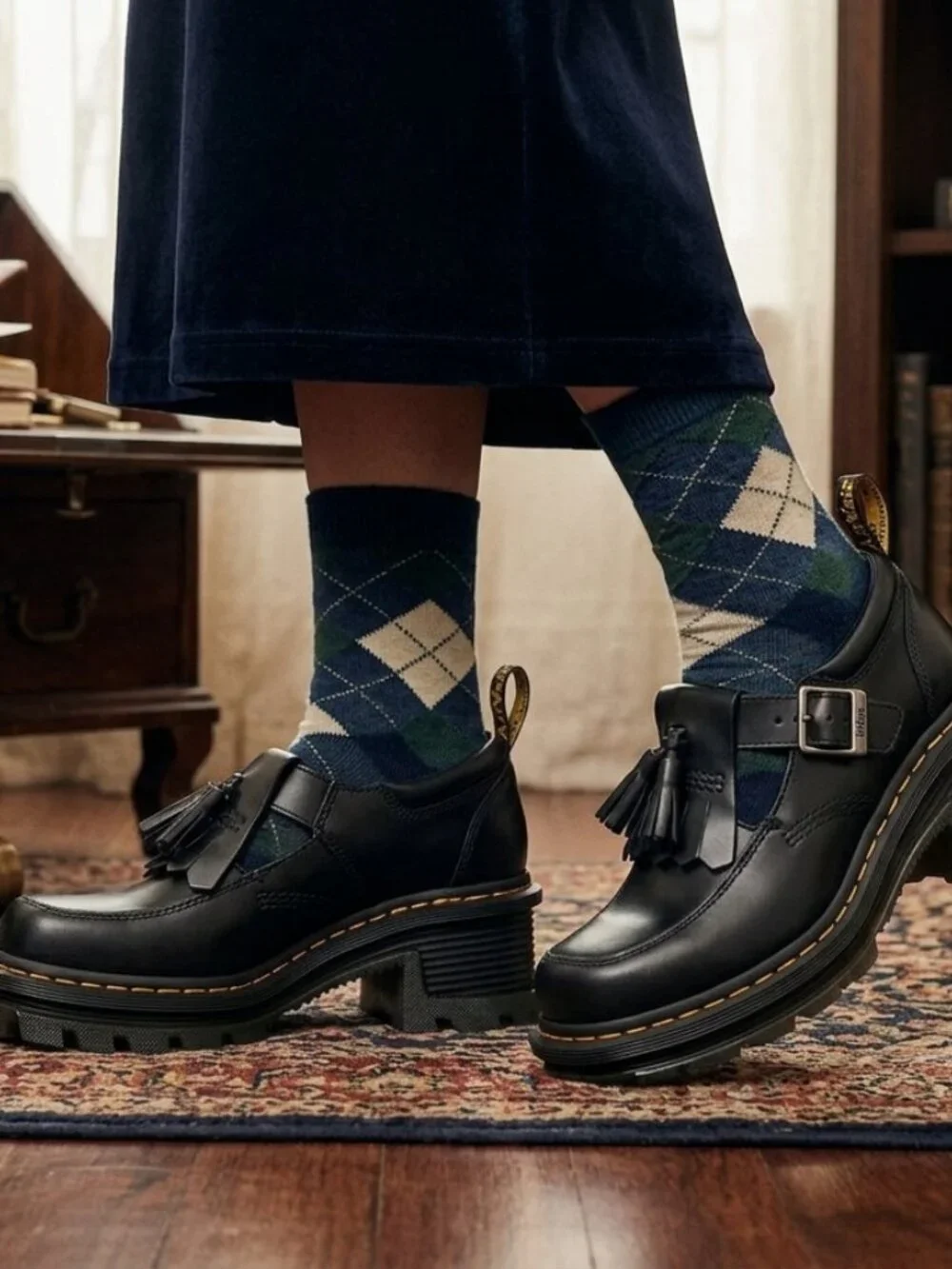 Dr. Martens Corran Atlas Leather Mary Jane Heeled Shoes size 6.5 - 7
